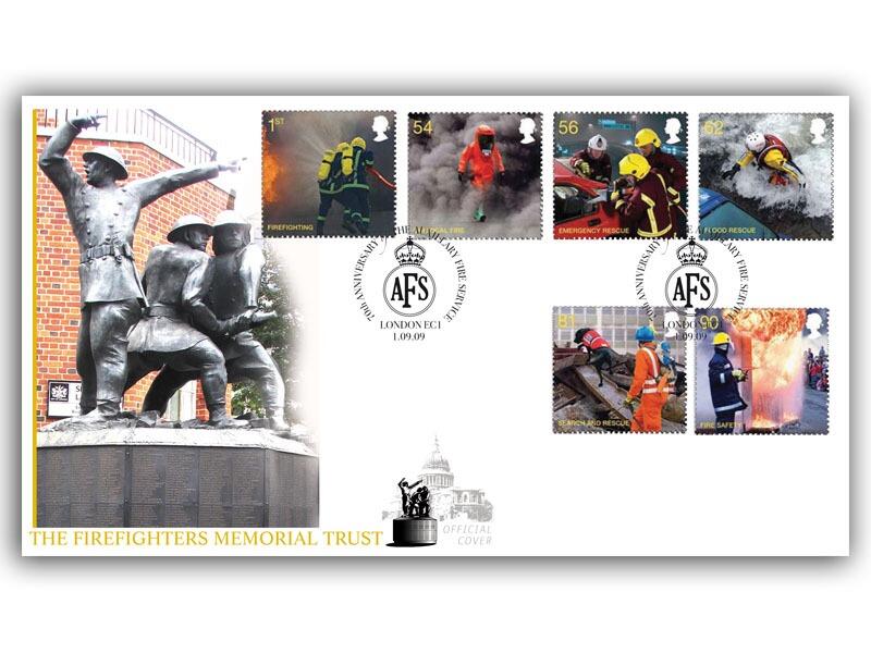 Fire Fighters Memorial Trust cover, AFS postmark