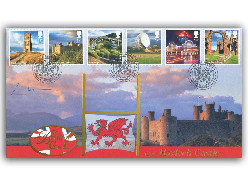 A to Z of Britain - Harlech Castle signed by the 8th Earl of Carnarvon