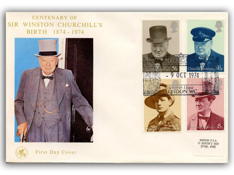 1974 Churchill, Centenary Exhibition postmark