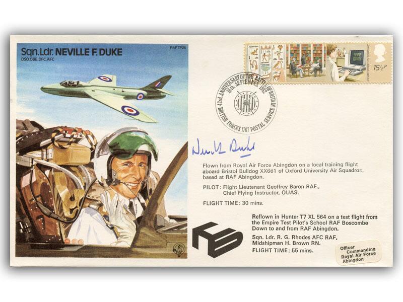 Neville Duke signed 1982 Test Pilot cover