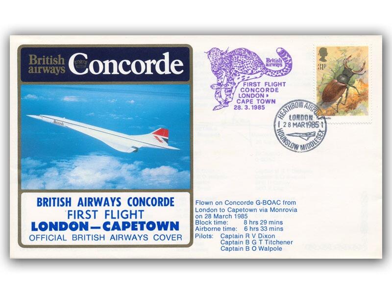 1985 BA Concorde  London - Cape Town flown cover