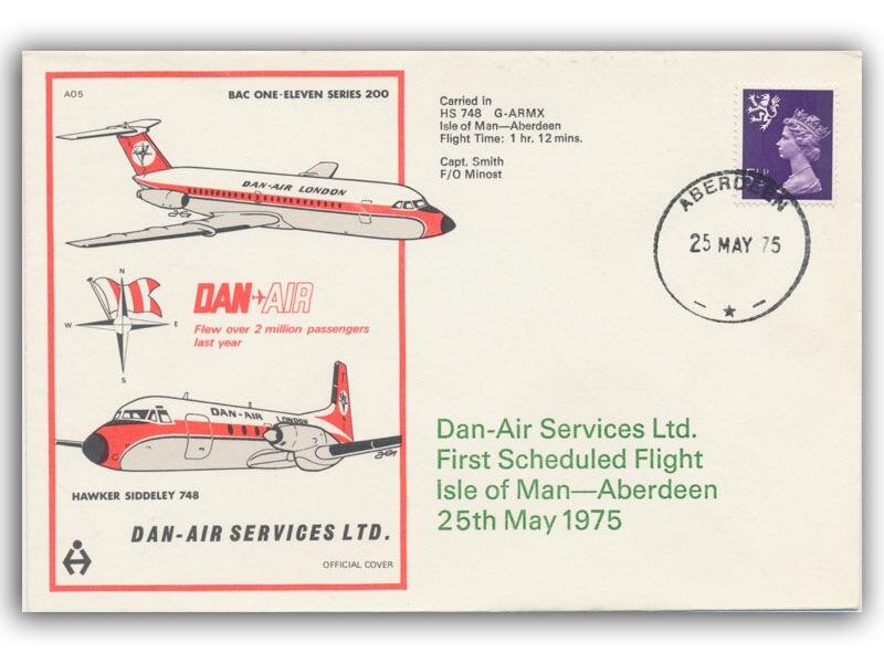 1975 Dan Air Isle of Man - Aberdeen