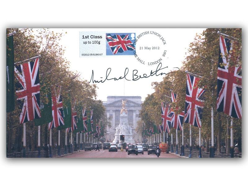 Post and Go - Union Flag Stamp Cover Signed Sir Michael Beetham
