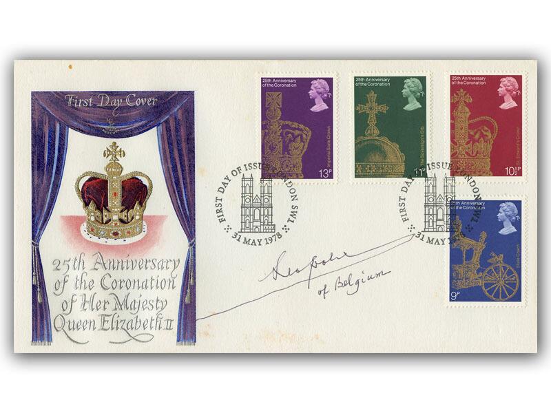 King Leopold of Belgium signed 1978 Coronation cover