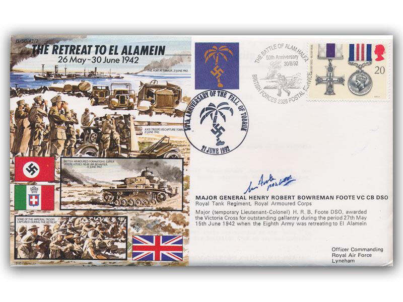 Henry Foote signed 1992 El Alamein cover