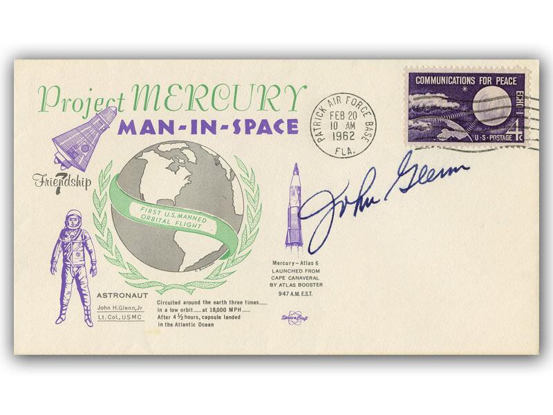 John Glenn signed USA 1962 Project Mercury, Patrick Air Force Base