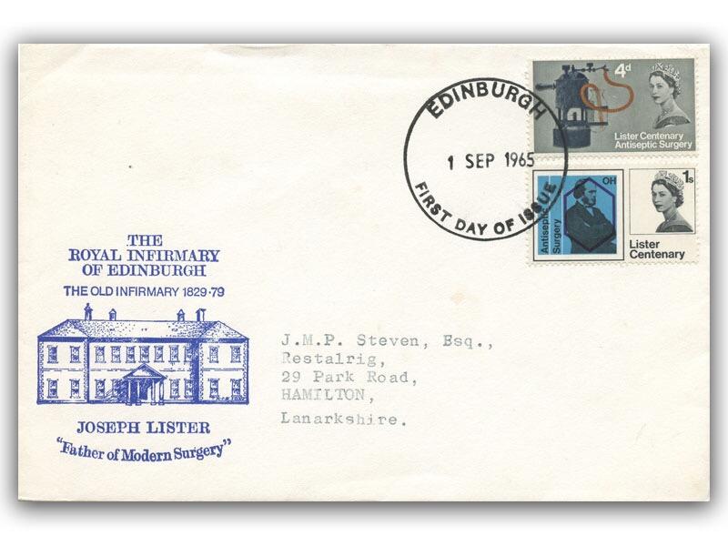 1965 Joseph Lister, ordinary, Glasgow FDI, Royal Infirmary cover
