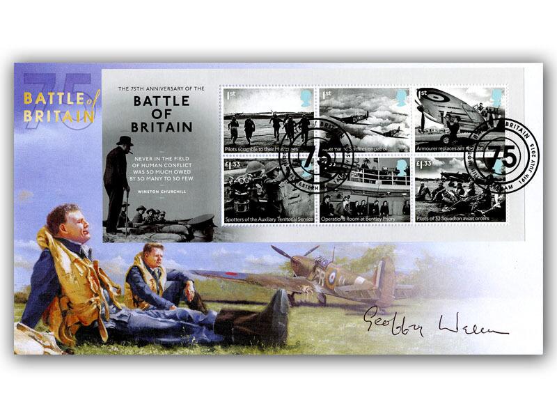 75th Anniversary of the Battle of Britain Miniature Sheet, signed by various veterans