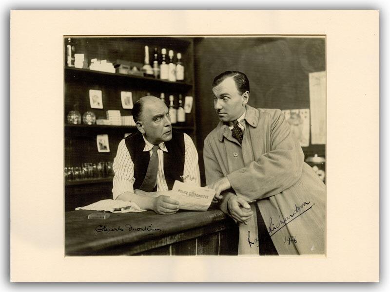 Mounted photo signed by Ralph Richardson and Charles Mortimer