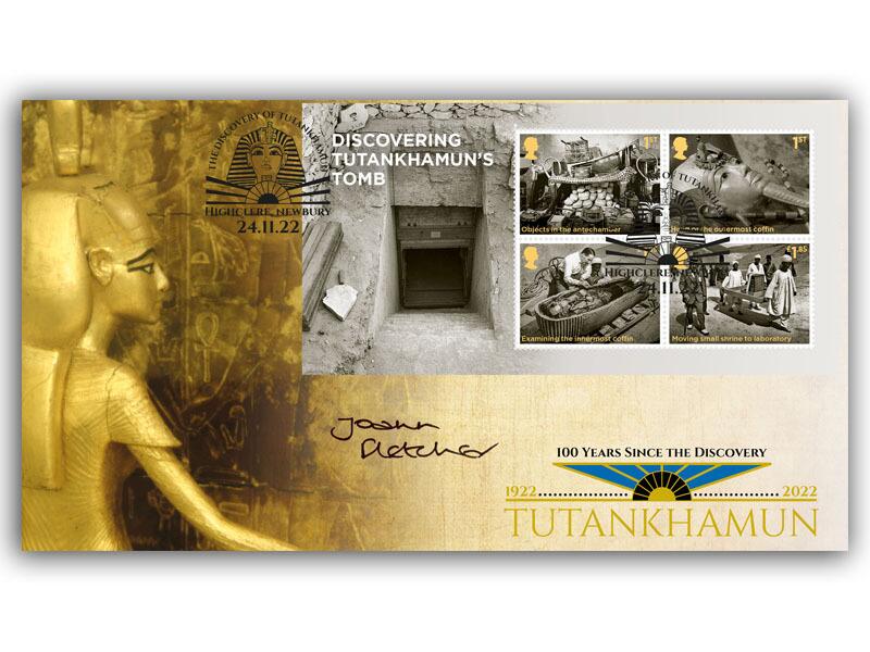 Tutankhamun Miniature Sheet Cover signed Professor Joann Fletcher