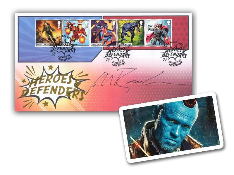 Marvel miniature sheet, signed Michael Rooker 'Yondu' Guardians of the Galaxy