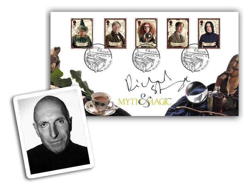Harry Potter - Stamps from Miniature Sheet signed Richard Strange (Deatheater)