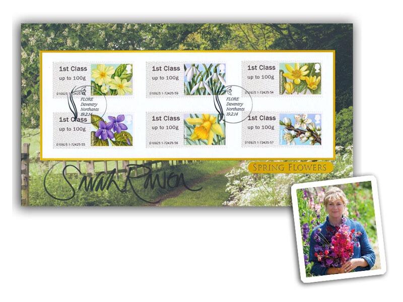 2014 Post & Go - Spring Flowers, Machine stamps, signed by Sarah Raven