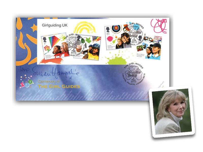 Girl Guides Centenary Miniature Sheet Cover Signed Susan Hampshire