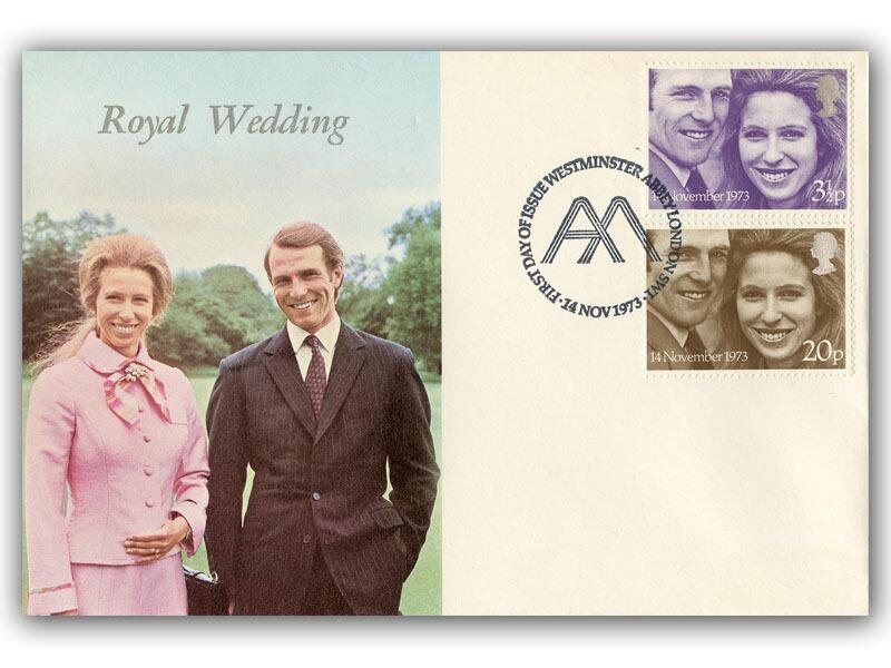 1973 Royal Wedding, Westminster Abbey special FDI postmark, Wessex cover