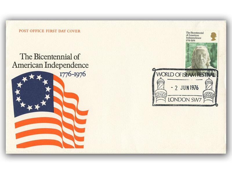 1976 USA Bicentenary, World of Islam Festival, London special postmark, Post Office cover