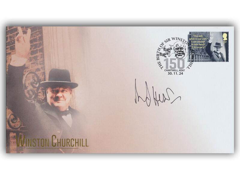 Sir Winston Churchill 150, signed Michael Heseltine