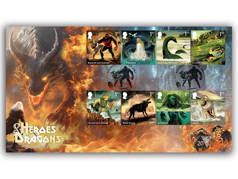 Heroes & Dragons 'Beowulf' - Myths & Legends First Day Cover
