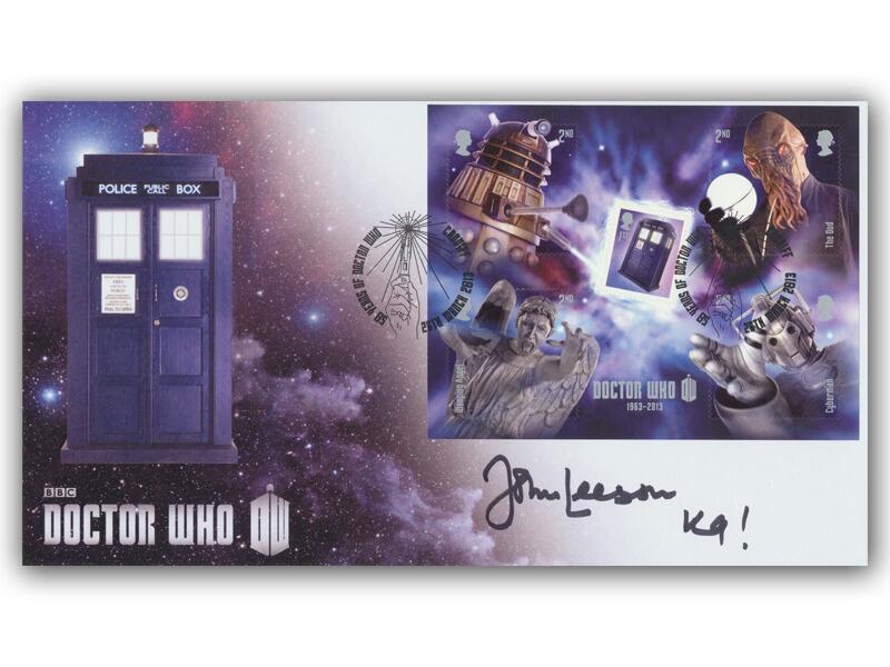 Doctor Who Miniature Sheet, signed John Leeson