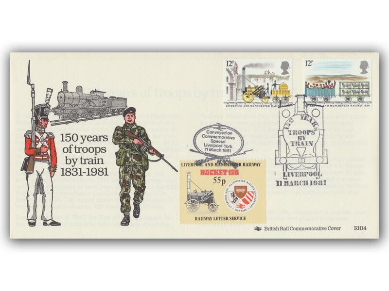 1980 Troops by Train 150th, Liverpool postmark