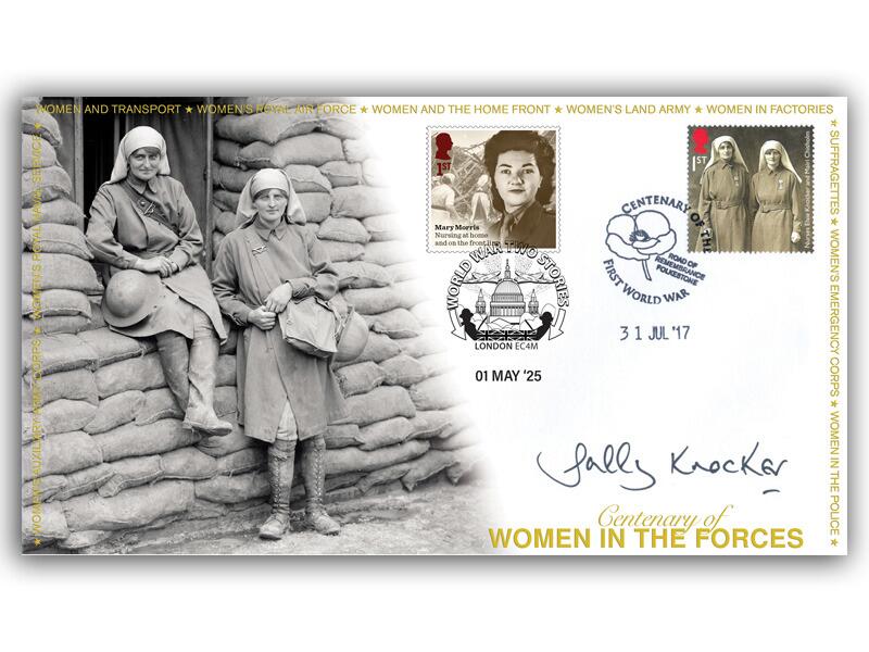 Nursing on the Front Line, VE Day 80th Double. Signed Sally Knocker