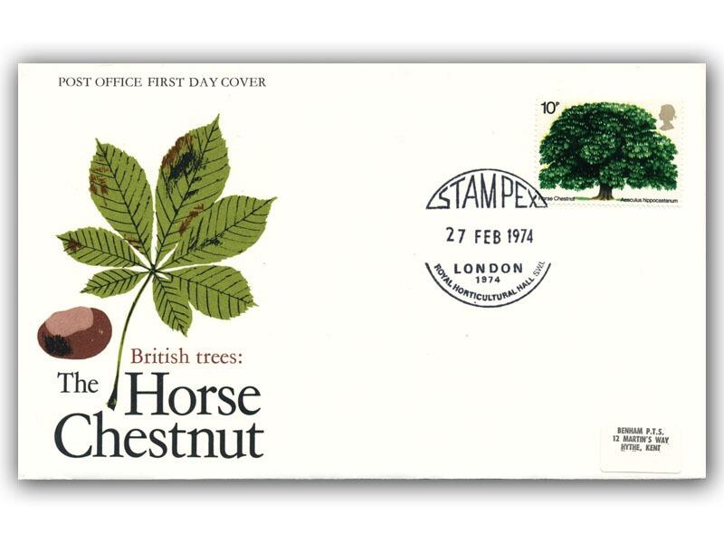 1974 Trees, Stampex postmark
