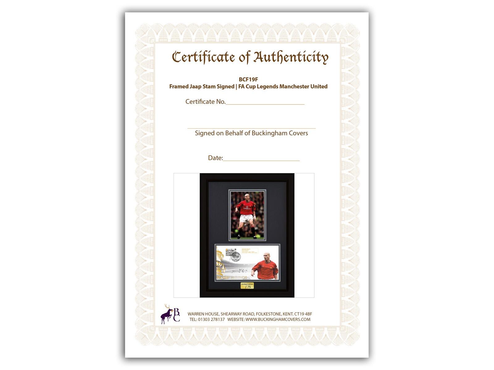 Jaap Stam Signed | Black Frame COA