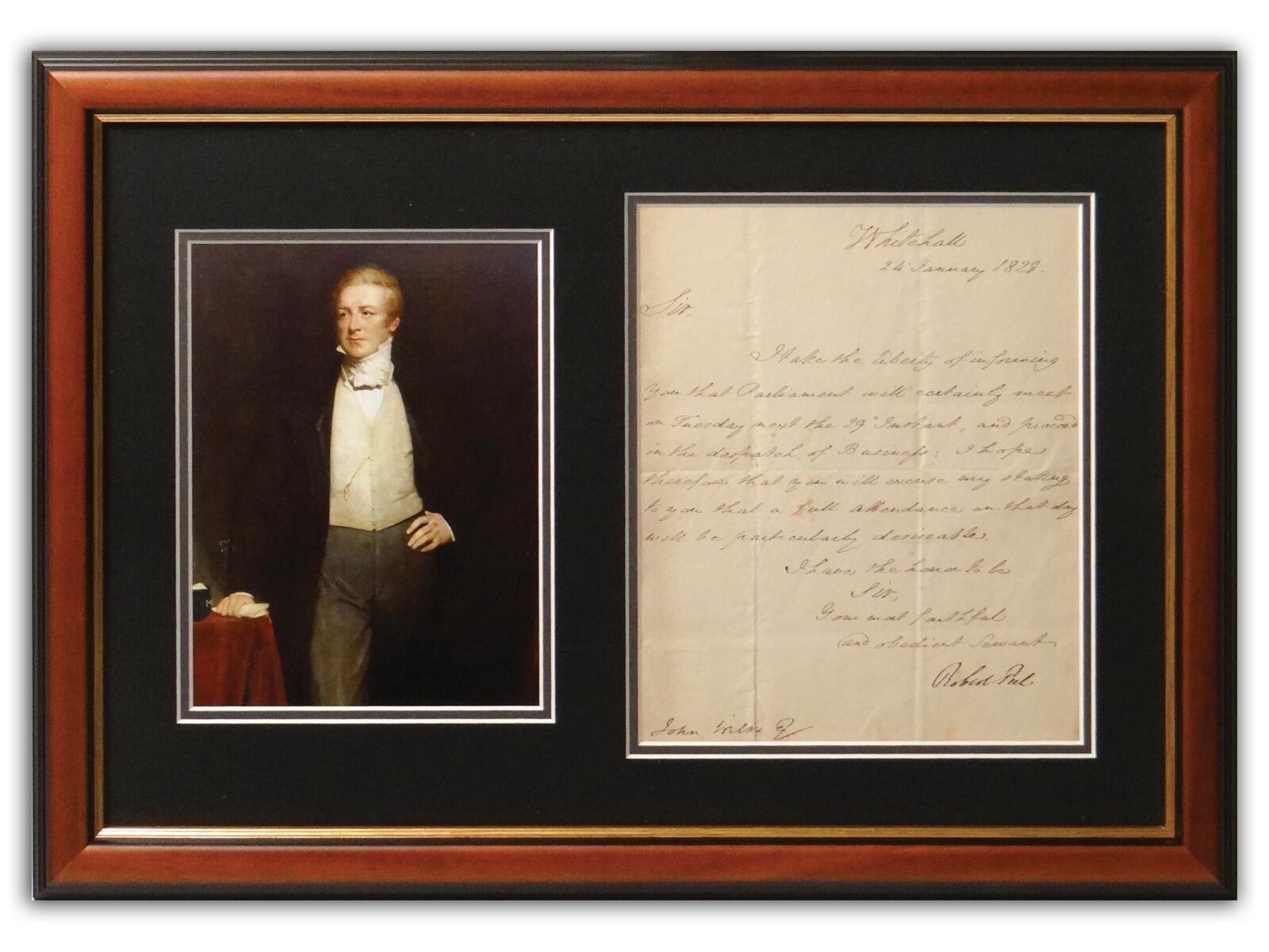 Robert Peel Autograph | Prime Minister Framed CollectIble