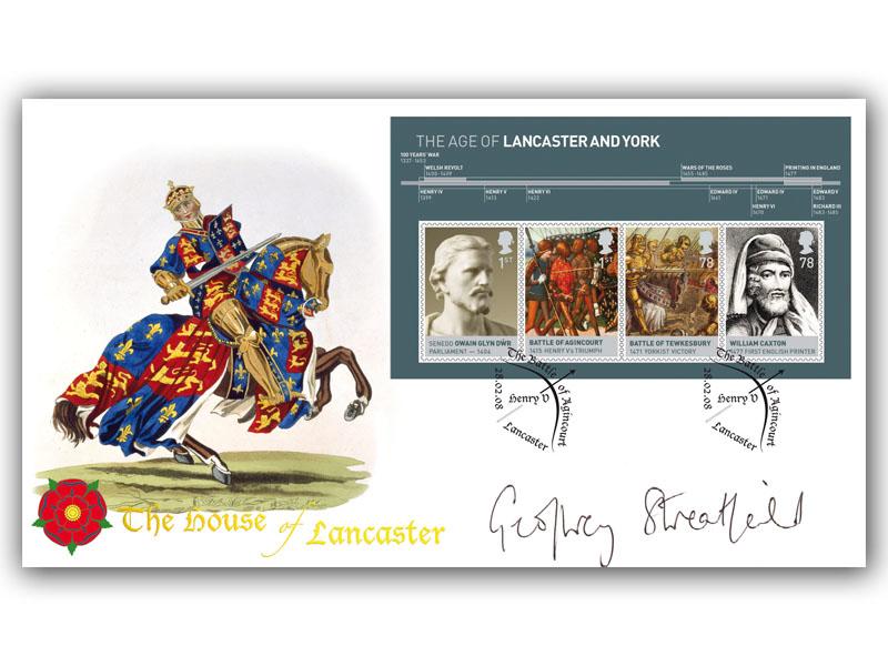 The House of Lancaster and York - Miniature Sheet, signed by Geoffrey Streatfeild