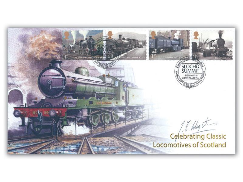 Locos of Scotland - BR 4P No.54767 Stamp Cover Signed John Wigston