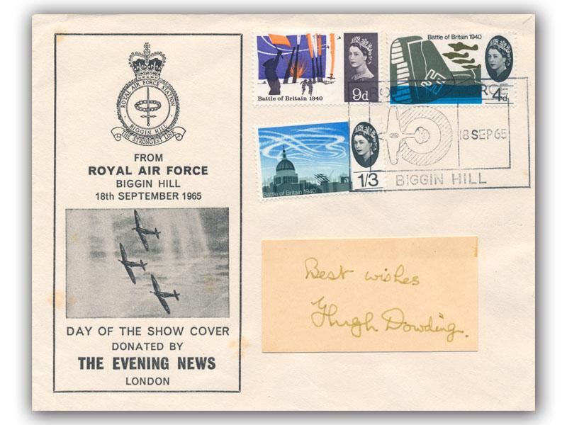 Hugh Dowding signed 1965 RAF Biggin Hill cover