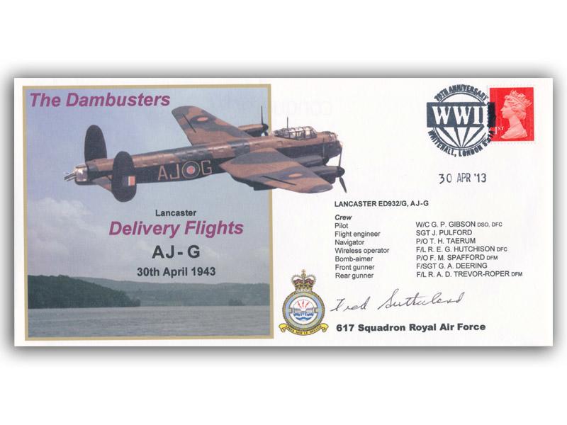 Frederick Sutherland signed 2013 Dambusters cover