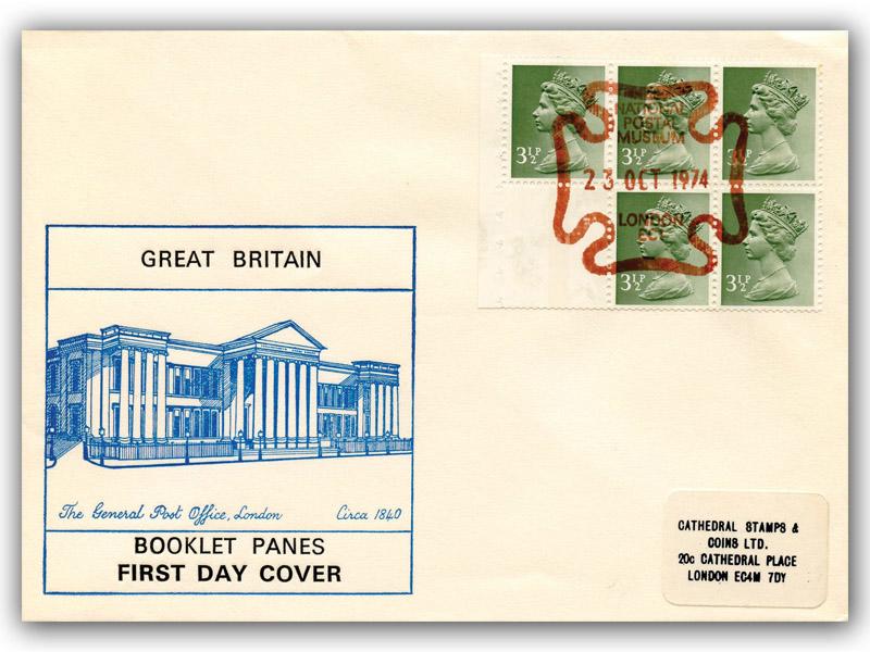 1974 35p Booklet, National Postal Museum postmark