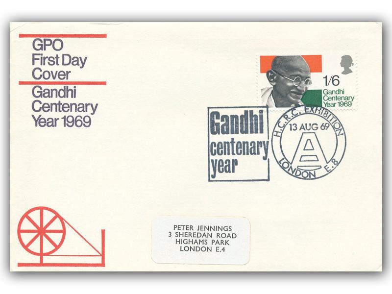 1969 Gandhi, Hackney postmark