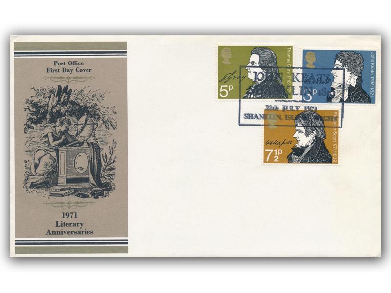 1971 Literary, John Keats postmark