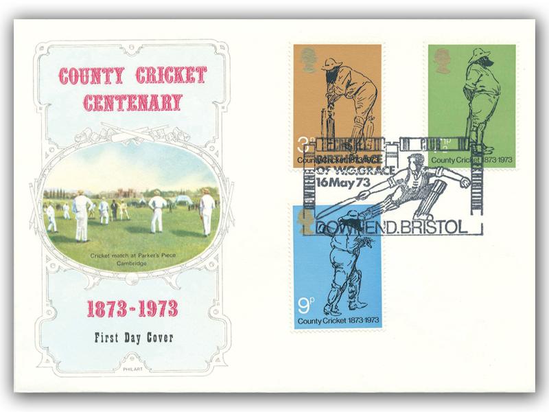 1973 Cricket, Downend postmark