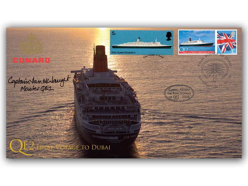 QE2 Final Voyage to Dubai, Signed Captain Ian McNaught