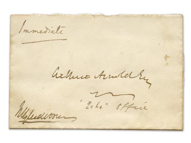 William Gladstone signed envelope addresed to Echo Office