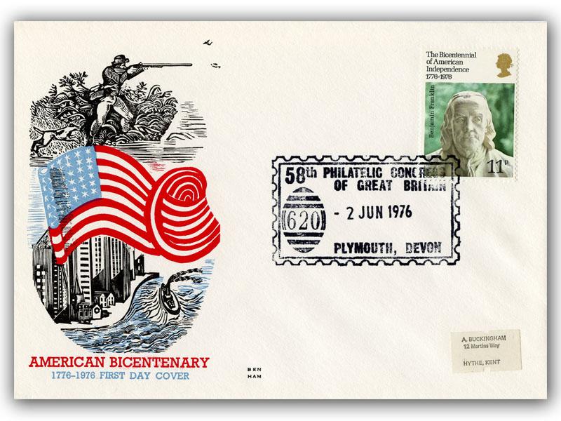1976 USA Bicentenary, Plymouth postmark
