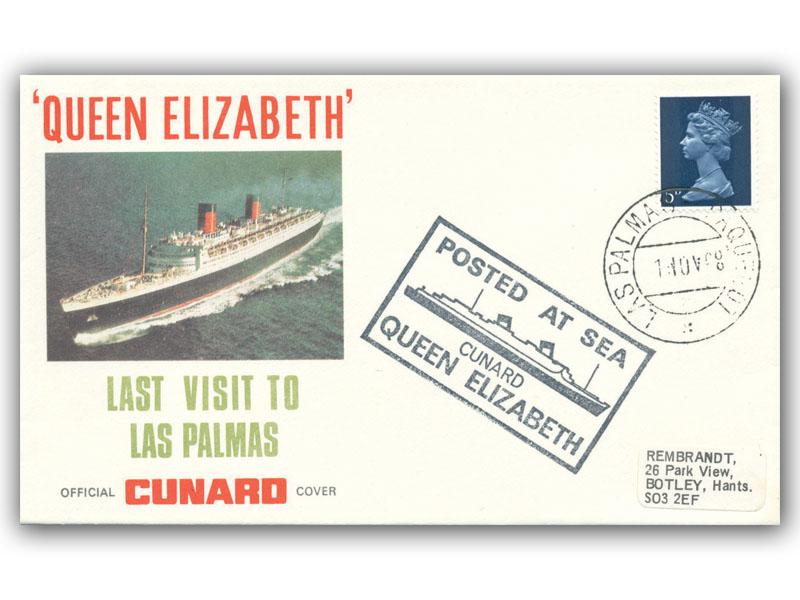1968 RMS Queen Elizabeth Last Visit to Las Palmas