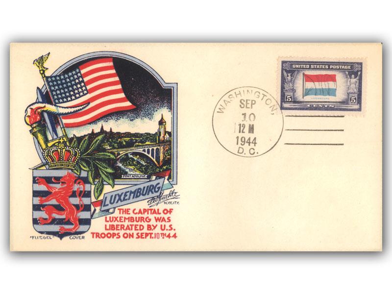 1944 Luxembourg Liberated, Fluegel cover
