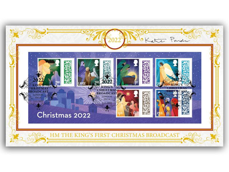 Christmas 2022 Miniature Sheet. Signed by Stamp Designer