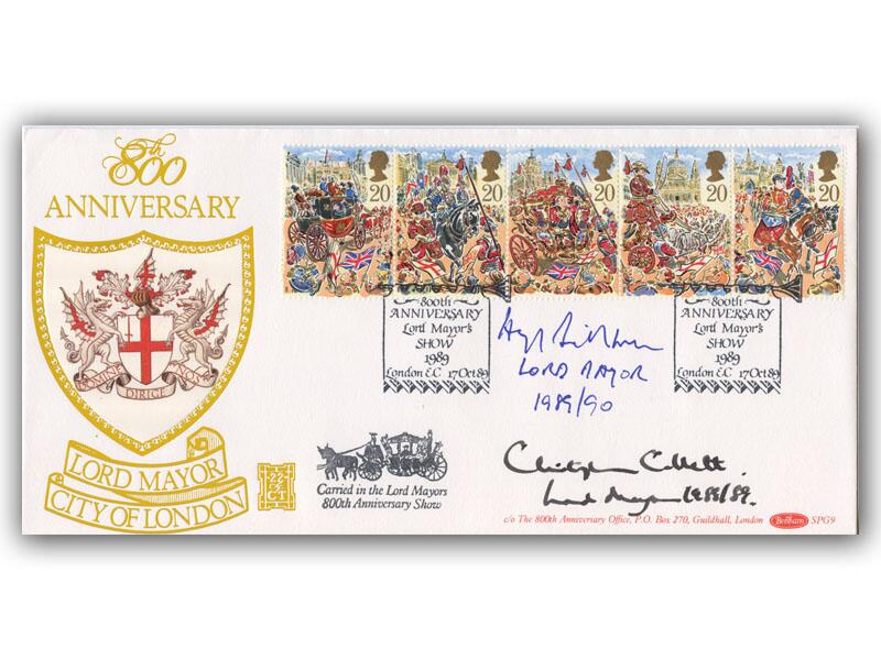 1989 Lord Mayor of London Double signed cover