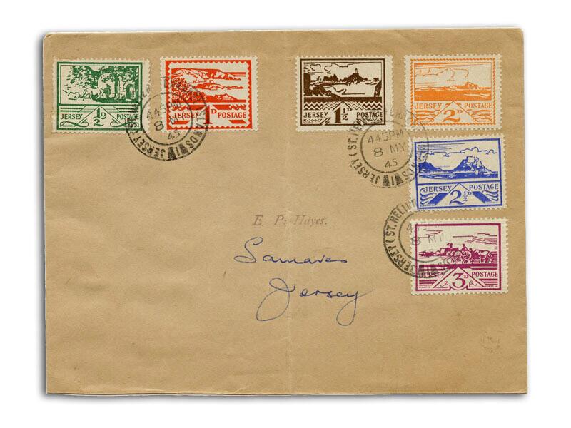 1945 Jersey Views - VE Day postmark
