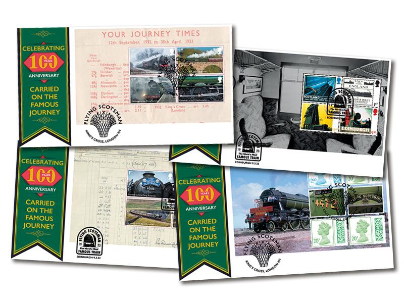 Flying Scotsman Centenary Prestige Booklet Buckingham postmarks