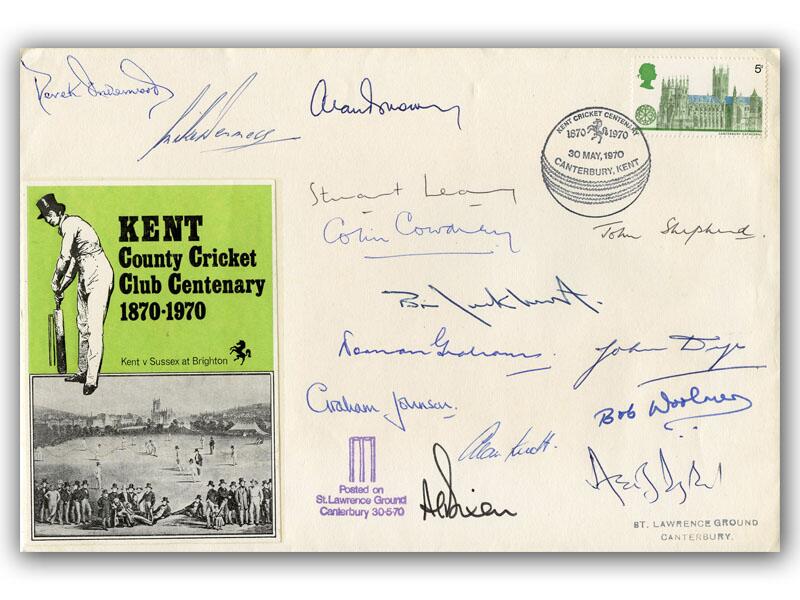 Kent Cricket Team signed 1970 Centenary cover