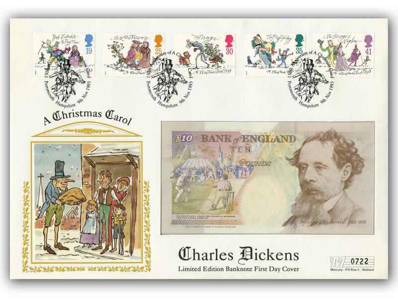 1993 Charles Dickens, Coin & Banknote cover