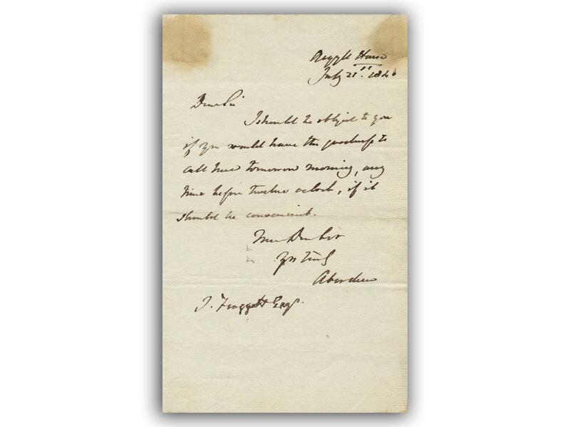 George Hamilton-Gordon, Earl of Aberdeen signed 1846 letter