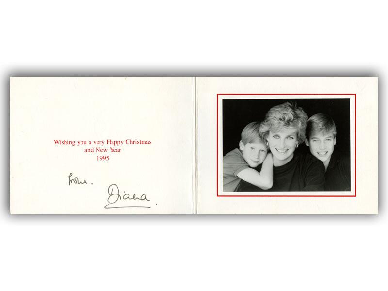 Princess Diana signed 1995 Christmas Card