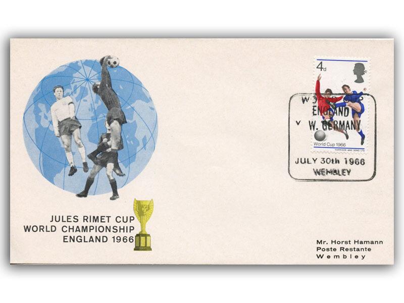 1966 World Cup cover, England v West Germany Wembley match day postmark